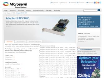3405 driver download page on the Adaptec site