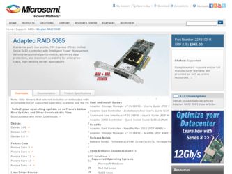 5085 driver download page on the Adaptec site