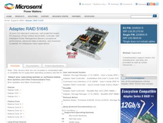 51645 driver download page on the Adaptec site