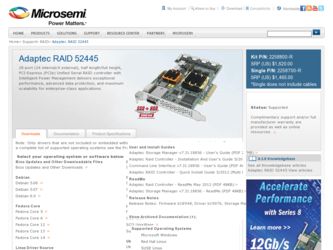 52445 driver download page on the Adaptec site