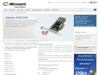 5405 driver download page on the Adaptec site