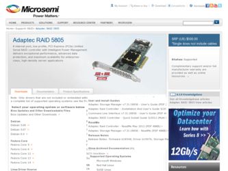 5805 driver download page on the Adaptec site