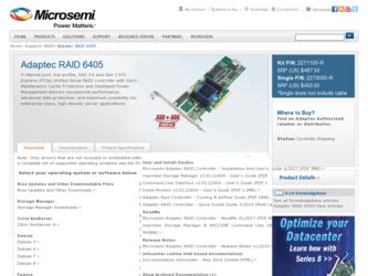 6405 driver download page on the Adaptec site
