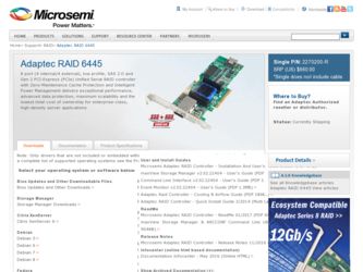 6445 driver download page on the Adaptec site