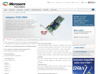 6805 driver download page on the Adaptec site