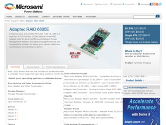 6805E driver download page on the Adaptec site