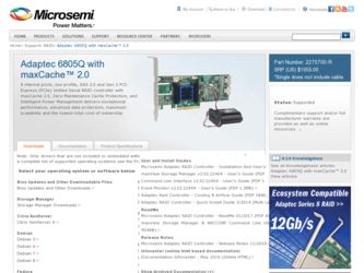 6805Q driver download page on the Adaptec site