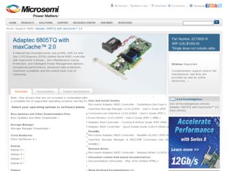 6805TQ driver download page on the Adaptec site