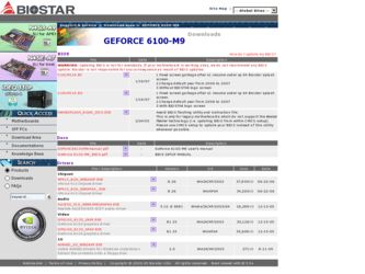 GEFORCE 6100-M9 driver download page on the Biostar site