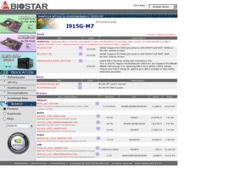 I915G-M7 driver download page on the Biostar site