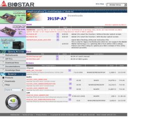 I915P-A7 driver download page on the Biostar site
