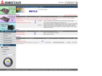 M6TLG driver download page on the Biostar site