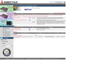 M6TLH driver download page on the Biostar site