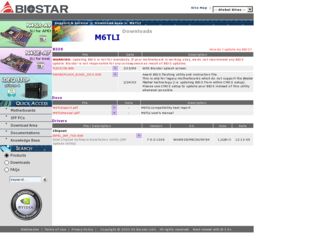 M6TLI driver download page on the Biostar site