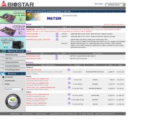 M6TSM driver download page on the Biostar site