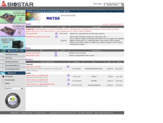 M6TSS driver download page on the Biostar site