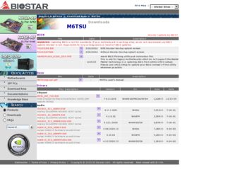 M6TSU driver download page on the Biostar site
