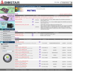 M6TWG driver download page on the Biostar site