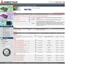M6TWL driver download page on the Biostar site