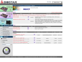 M6VCF driver download page on the Biostar site
