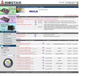 M6VLB driver download page on the Biostar site