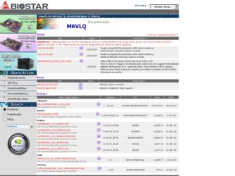 M6VLQ driver download page on the Biostar site