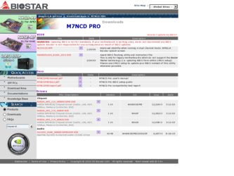 M7NCD PRO driver download page on the Biostar site