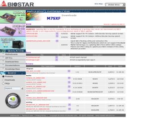 M7SXF driver download page on the Biostar site