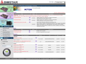 M7TDB driver download page on the Biostar site