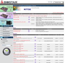 M7TDE driver download page on the Biostar site