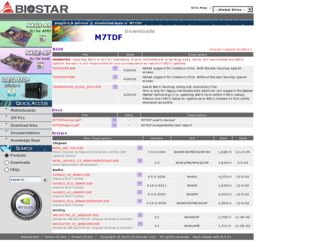 M7TDF driver download page on the Biostar site