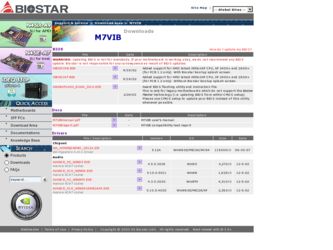 M7VIB driver download page on the Biostar site