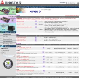 M7VIG D driver download page on the Biostar site