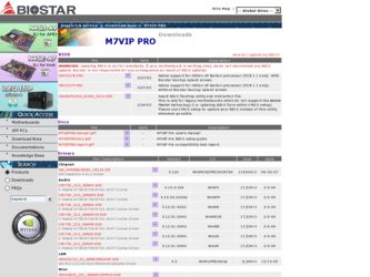 M7VIP PRO driver download page on the Biostar site