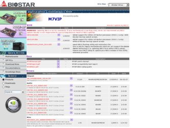 M7VIP driver download page on the Biostar site