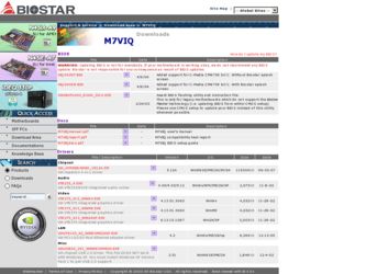 M7VIQ driver download page on the Biostar site