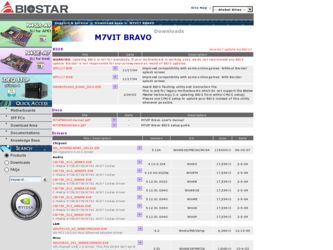 M7VIT BRAVO driver download page on the Biostar site