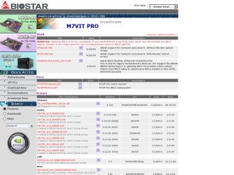 M7VIT PRO driver download page on the Biostar site