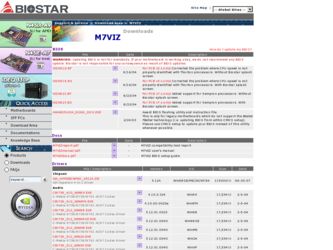 M7VIZ driver download page on the Biostar site