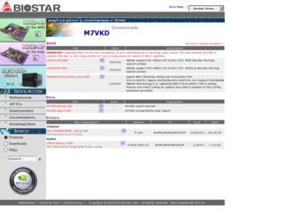 M7VKD driver download page on the Biostar site