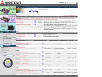 M7VKQ driver download page on the Biostar site