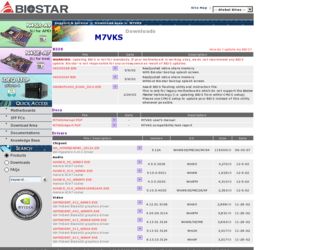 M7VKS driver download page on the Biostar site