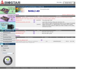 N4SLI-A9 driver download page on the Biostar site