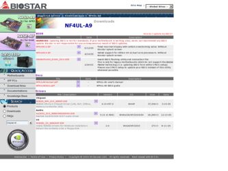 NF4UL-A9 driver download page on the Biostar site