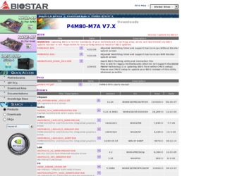 P4M80-M7A V7.X driver download page on the Biostar site