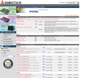 P4TDG driver download page on the Biostar site