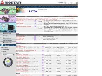 P4TDK driver download page on the Biostar site
