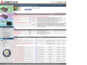 P4TDP driver download page on the Biostar site