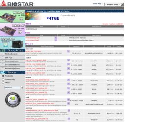 P4TGE driver download page on the Biostar site