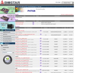 P4TGS driver download page on the Biostar site